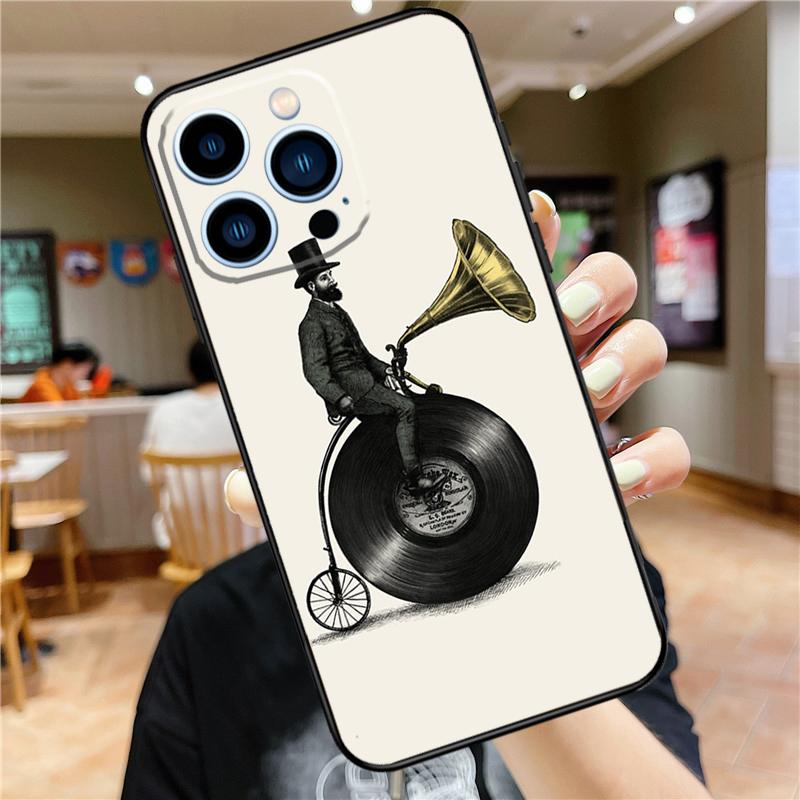 Vinyl-Schallplatte Retro-Hülle Für iPhone 17 16 15 14 13 12 11 Pro Max Mini Plus 16e 17 Air Bumper Hülle Zubehör