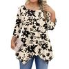 Womens Plus Size 3/4 Sleeve Shirts  Round Neck Tunic Tops Basic Loose Fit Tee Tops L-5XL