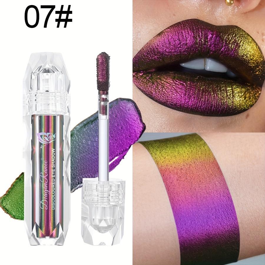 9-Color Chameleon Metallic Lip Gloss Lip Glzae High Shine Long-Lasting Lipstick Coral Tones for Stage & Halloween Makeup
