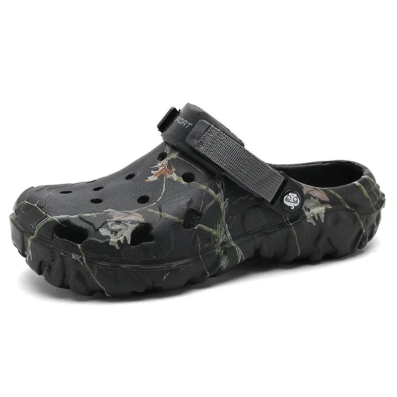 Freizeitschuhe Wasserschuhe Komfort Loch Schuhwerk Mann Clog Outdoor Gartenclogs Sommerschuhe Herren Sandalen Haus Plüschpantoffel 44 gray