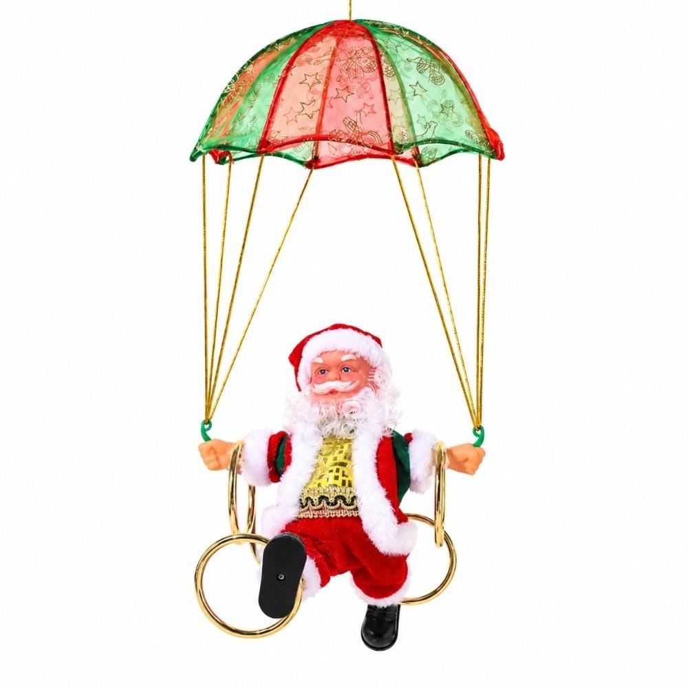 Frohe Weihnachten Elektrischer Tanzender Weihnachtsmann Puppe Fallschirm Weihnachtsmann Anhänger Weihnachten Party Dekoration