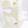 2-Piece High-Quality Gold-Plated Insect Butterfly Jewelry Set Necklace Earrings for Women Girls Casual Vacation Jewelry Gifts
