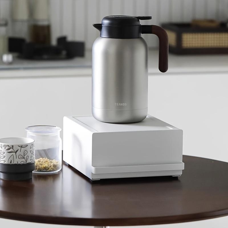 1 Set Metal Countertop Storage Box with Drawer - Coffee Machine Stand, Tea Bag and Coffee Pod Organizer for Kitchen