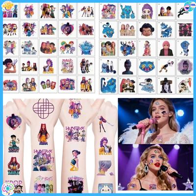 50 pièces Kpop Chasseurs de Démons Autocollant Tatouage Temporaire Rumi Mignon Tatouage Imperméable Pour Anniversaire Fête Cadeau