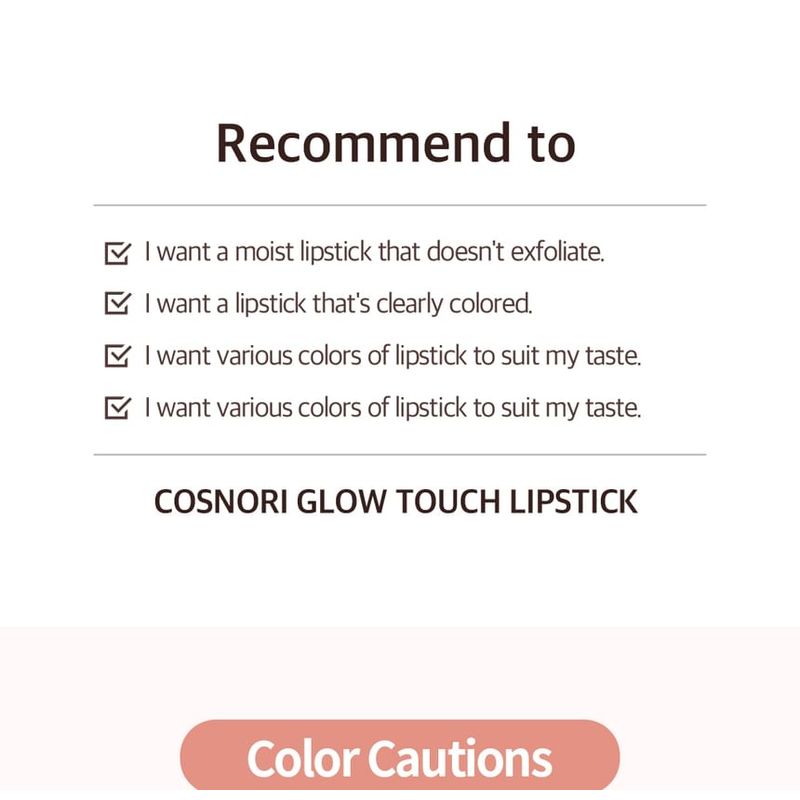 Cosnori Glow Touch Lipstick - 10 Colors