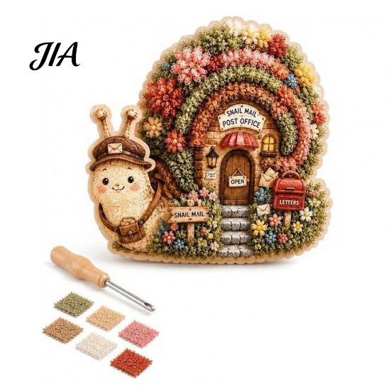 Stress Relief Creative Leisure 3D House Theme Fabric Punch Needle Kit for Beginners & Adults, Complete DIY Retro Aesthetic Room Decor Embroidery Kit,