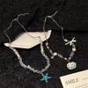 Seaside Vacation Wind Beaded Shell Starfish Necklace Female Summer Dopamine Niche High-end Design Sense Versatile Collarbone Chain