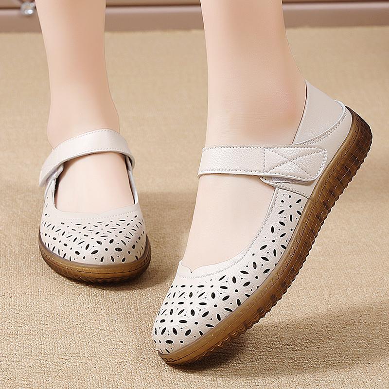 Summer Women's Sandals Mary Jane Beach Breathable Flat Shoes Closed Toe Casual Soft Sandals for Girl Plus Size