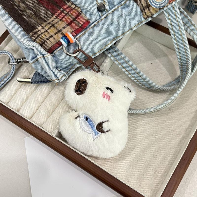 Lovely Capybaras Sturdy Plush Key Holder Accessory with Elegant Color Detachable Costume Pieces for Personalization