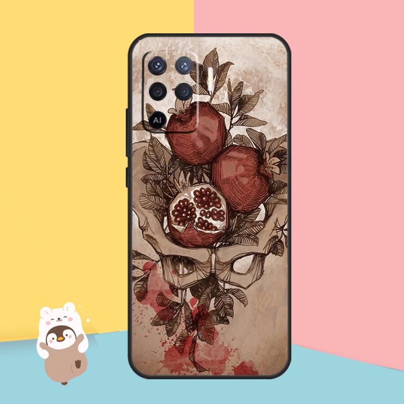 Essen Frucht Roter Granatapfel Hülle Für OPPO A54 A74 A94 A52 A72 A83 A91 A93 A15 A16 A5 A9 A31 A53 A53S 2020 Rückseite