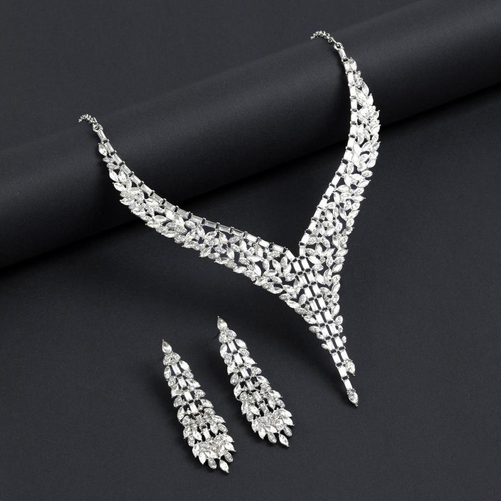Šik Evropská a Americká Sada Náhrdelníku a Náušnic: Elegantní svatební šperky pro svatby