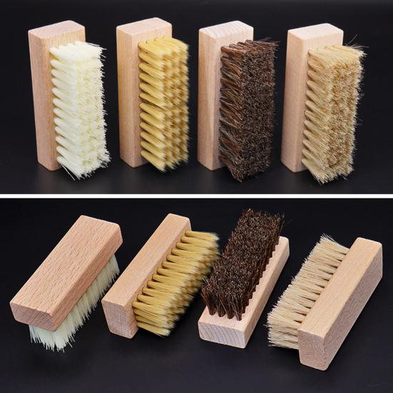 Reinigungsbürste mit festem Griff Trocken- Nassreinigung Weiche Naturborsten Multifunktionales Quadratisches Buchenholzdesign Reinigungsschrubber