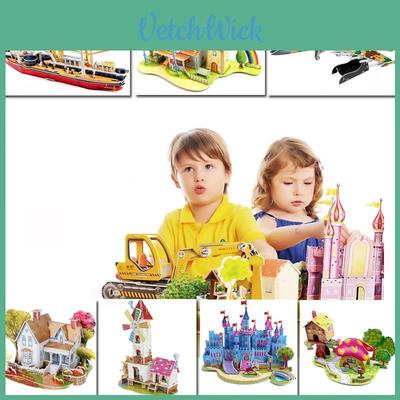 Children's 3d Puzzle Paper Diy Educational Toy Creative Building Kit For Kids