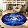 Round Rug Custom NameCardiff City Pattern Non Slip Carpet Home Floor Decor