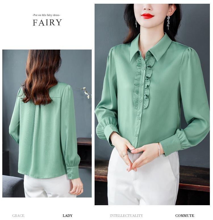 Yuan 2226 Women's Long Sleeve French Style Mulberry Silk Shirt - New Fashion 2025