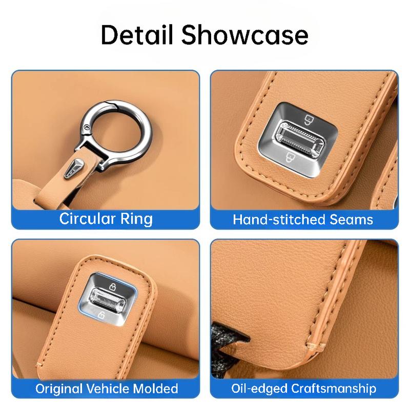 Leather Car Key Case Cover For Zeekr 9X Key Fob Cover Protective Shell Key Buckle Interior Decoration Accessories