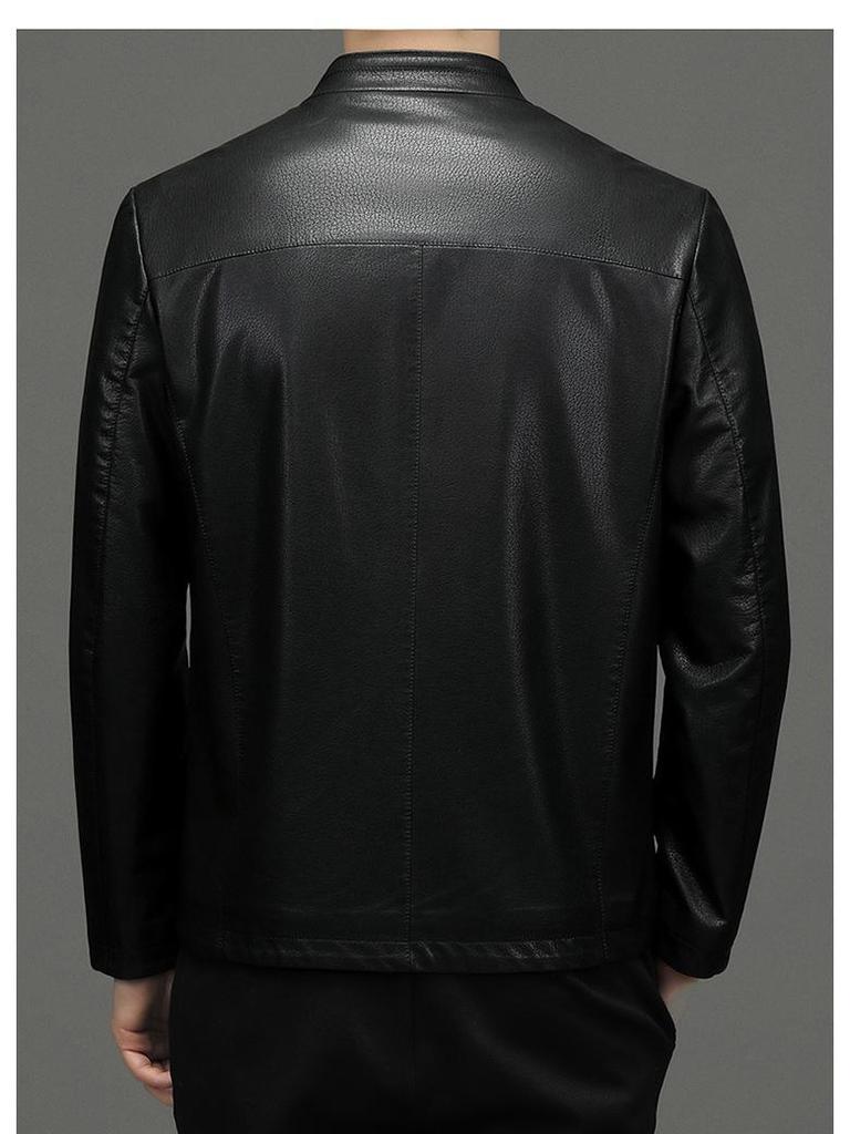 Herren Luxus Lammlederjacke - High-End Koreanischer Stil, Einfache Business Oberbekleidung in Schwarz
