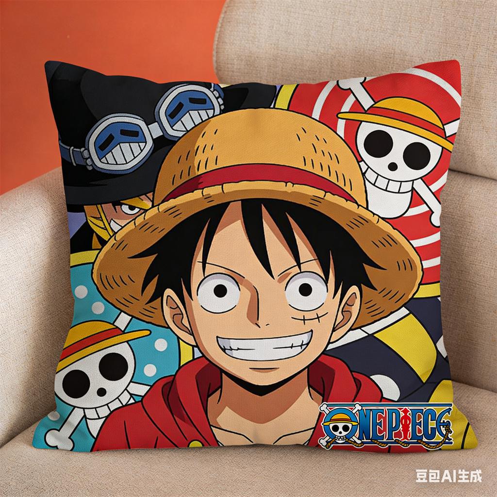 One Piece Pillow Cover Anime Fan Favorite Character Print Decorative Pillowcase for Bedroom Living Room and Anime Enthusiasts