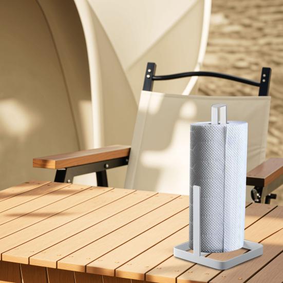 Yousheng Roll Paper Holder with Non-Slip Stable Base Heavy-Duty Stainless Steel Paper Towel Holder Modern Standing Countertop Dispenser