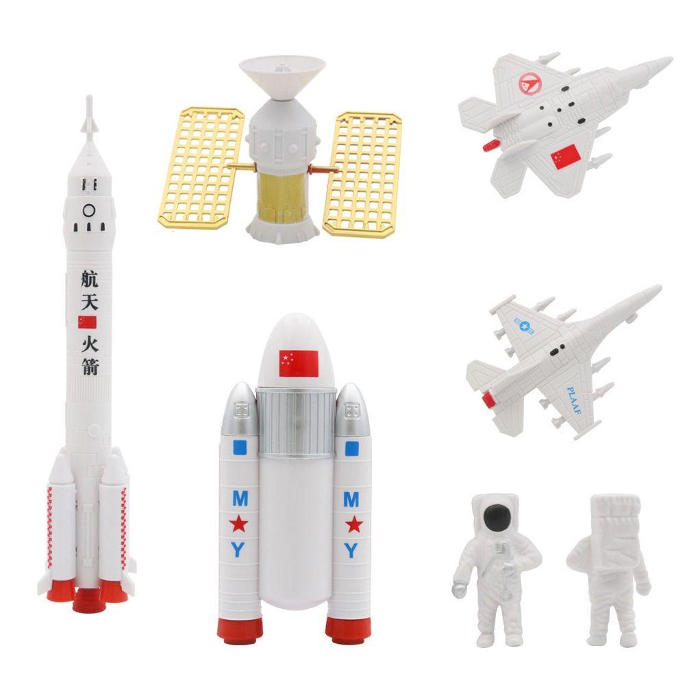 Boy Birthday Supplies Baby Shower Miniature Rocket Cake Toppers Space Shuttle Astronaut Figurine
