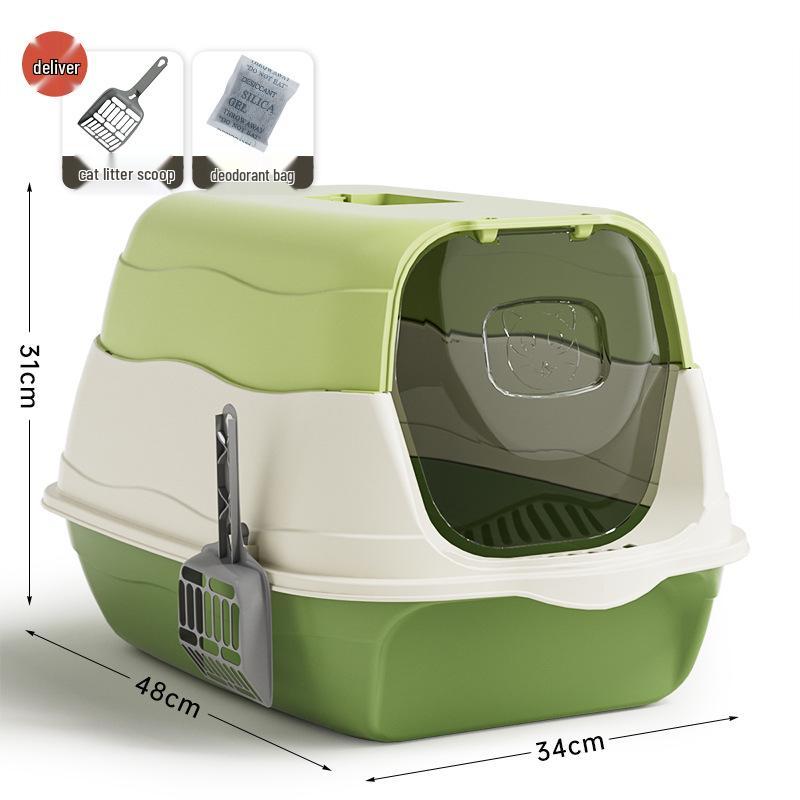 Extra Große Halboffene Anti-Tracking Katzentoilette