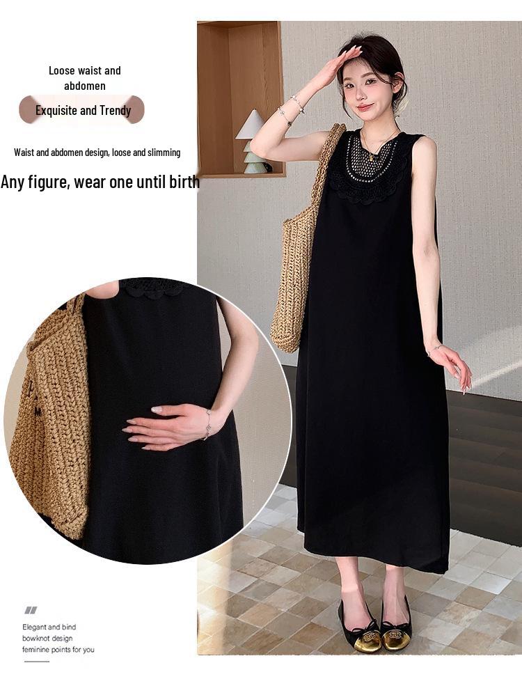 2026 Summer Maternity Sleeveless Slimming Dress for Pregnant Mothers