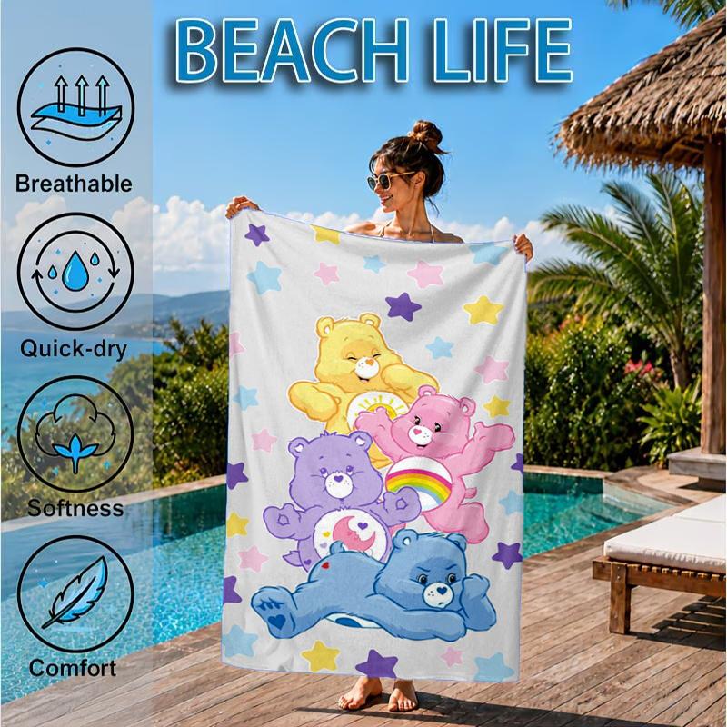Rainbow Bears Beach Towel, Microfiber Beach Towel, Perfect For Pool, Beach, Travel, Home Decor Beach Party Fan gifts