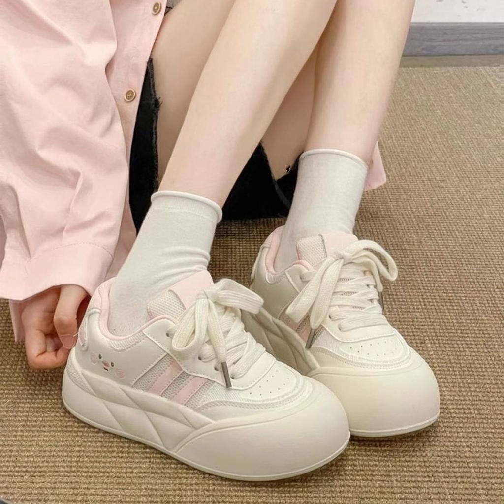 Summer shoes women's breathable board shoes platform white shoes mesh niche versatile casual bread shoes tide