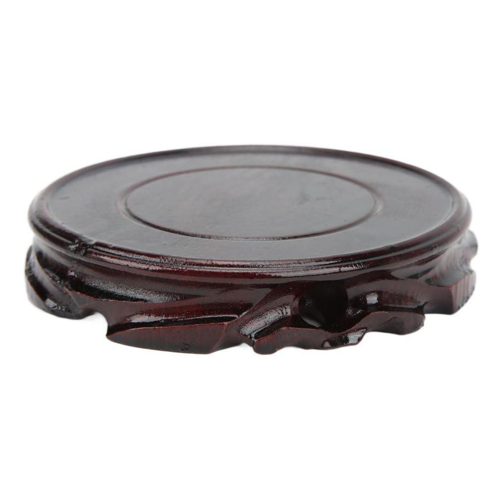 Carved Round Wooden Base Round Wooden Pedestal Base Oriental Display Stand Table Decoration