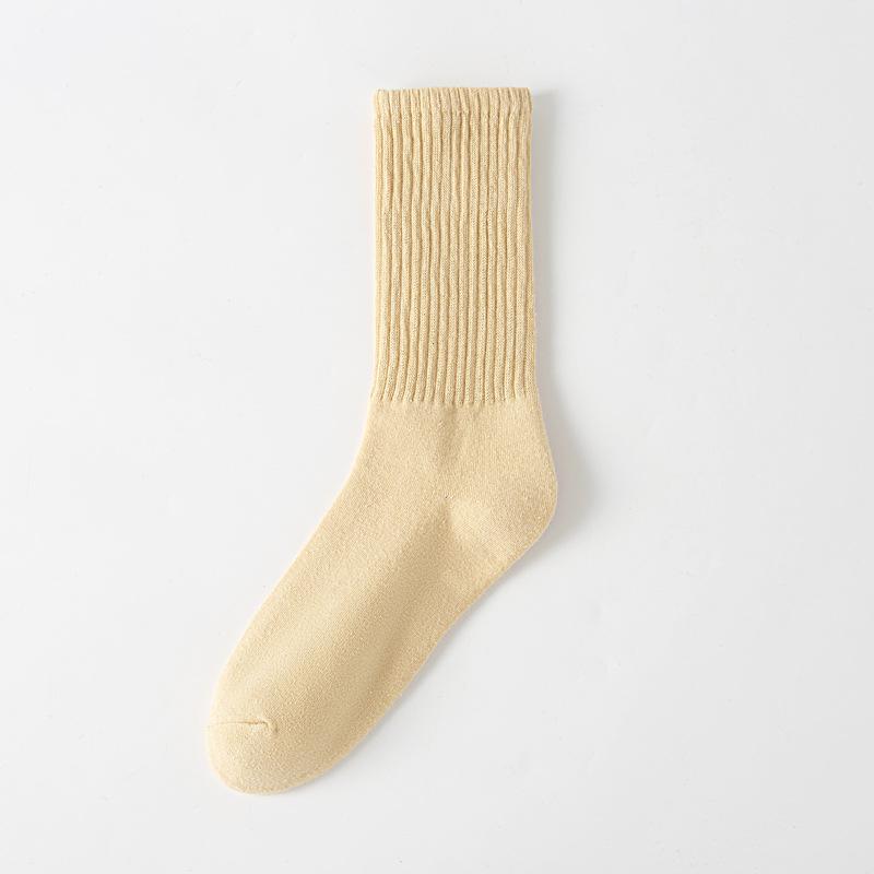 5/10 Pairs Comfortable Casual Women's Mid Calf Socks Autumn Length Socks Trendy Sports Socks Solid Color Versatile Cotton Socks Simple Women's Socks