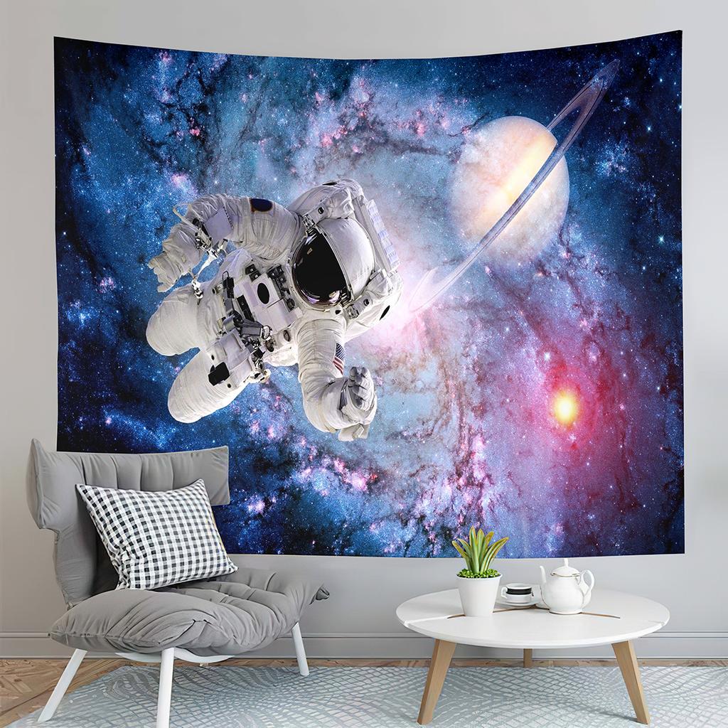 Funny Astronaut Tapestry Outer Space Tapestry Hold Up The Moon Tapestry Home Living Room Bedroom Dorm Wall Hanging Decor Blanket
