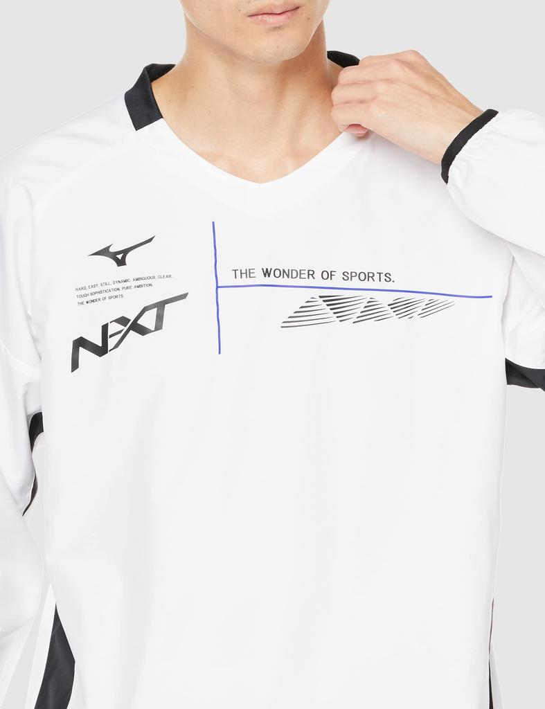 Mizuno Volleyball Windbreaker Long Size S N-XT Jacket, Sleeve, V2ME2510, White/Black,