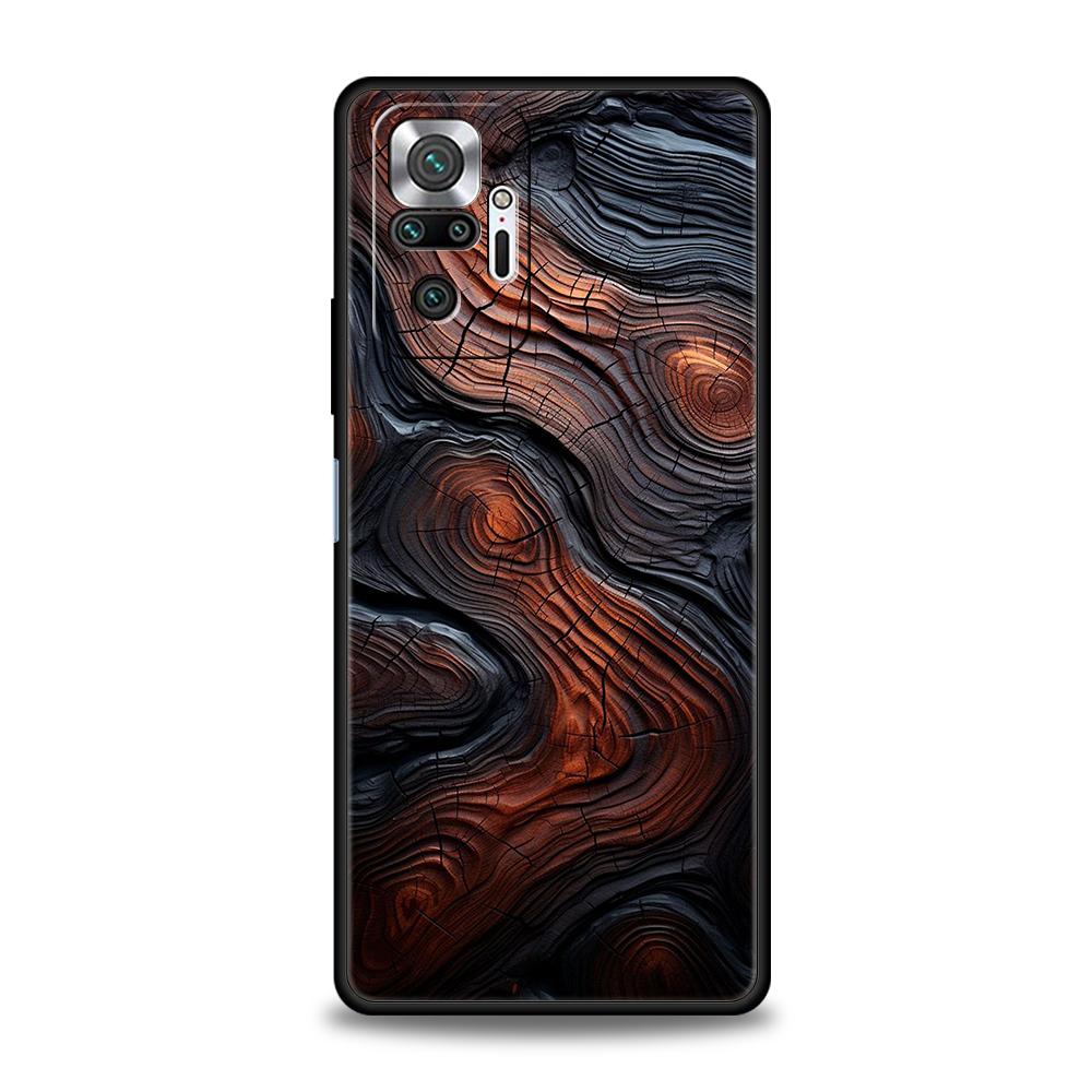 

Роскошный чехол для телефона с узором под дерево в винтажном стиле для Redmi 14C 10C Note 14 13 12 10 11 Pro Plus 7 8T K40 K50 Pro Plus Мягкий ТПУ корпус Redmi Note 10