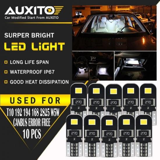 AUXITO T10 168 194 LED Interior Light License Map Side Marker Bulbs 6000K White
