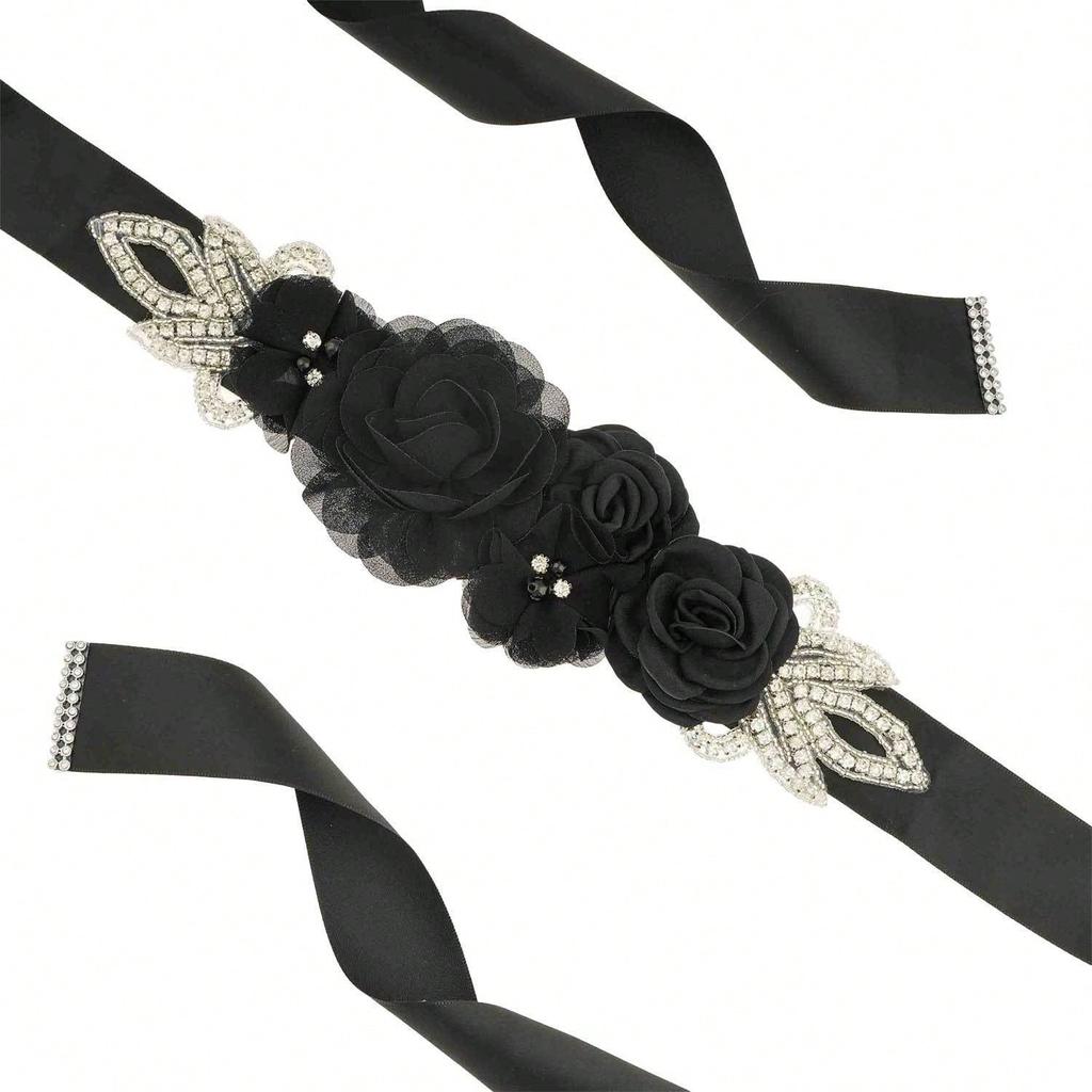 Pregnant Woman Rose Flower Belt, Expectant Mother Party Decoration Waistband
