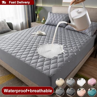 Super Waterproof Bed Fitted Sheet Thicken Mattress Cover Anti-slip Bedspread Quilted Bed Cover Mattress Protector For Home(No Pillowcase)