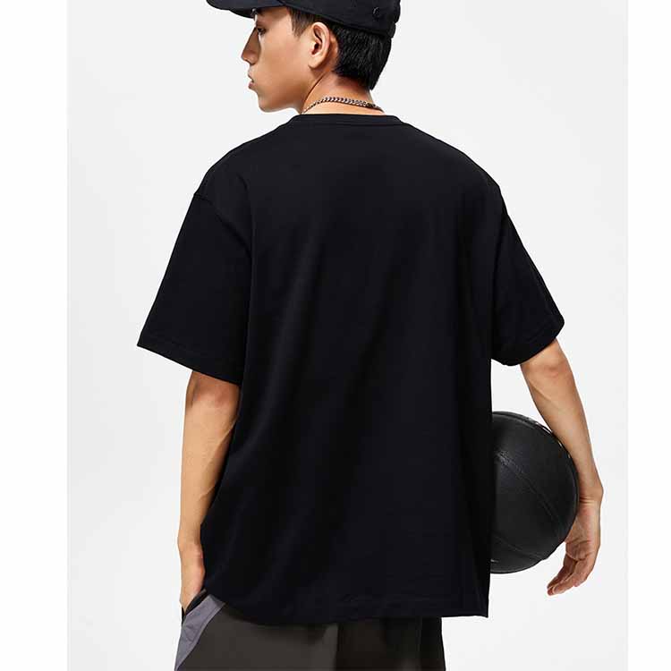 Li Ning Badfive Seven Cities Collaboration Fog City Trend Letter Print Loose Sports Short Sleeve T-Shirt Unisex T-Shirts Black AHST875-2