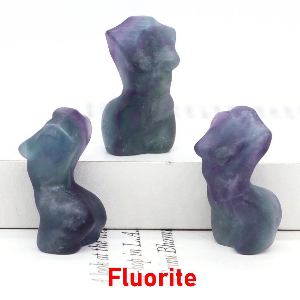 1,2" Sexuelle Damenmodell-Statue Heimdekoration Heilkristall Geschnitzter Edelstein Weiblicher Körperbüste Figur, Reiki Rosenquarz Göttin Geschenke