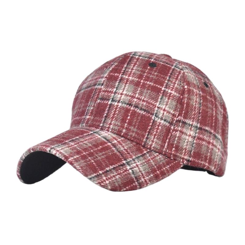 Herbst Winter Hut Herren Frühling Sommer Outdoor Sonnenschutz Visier Klassische Karierte Baseballkappe Hartschalen-Kappe Damenmütze Warme Schirmmütze