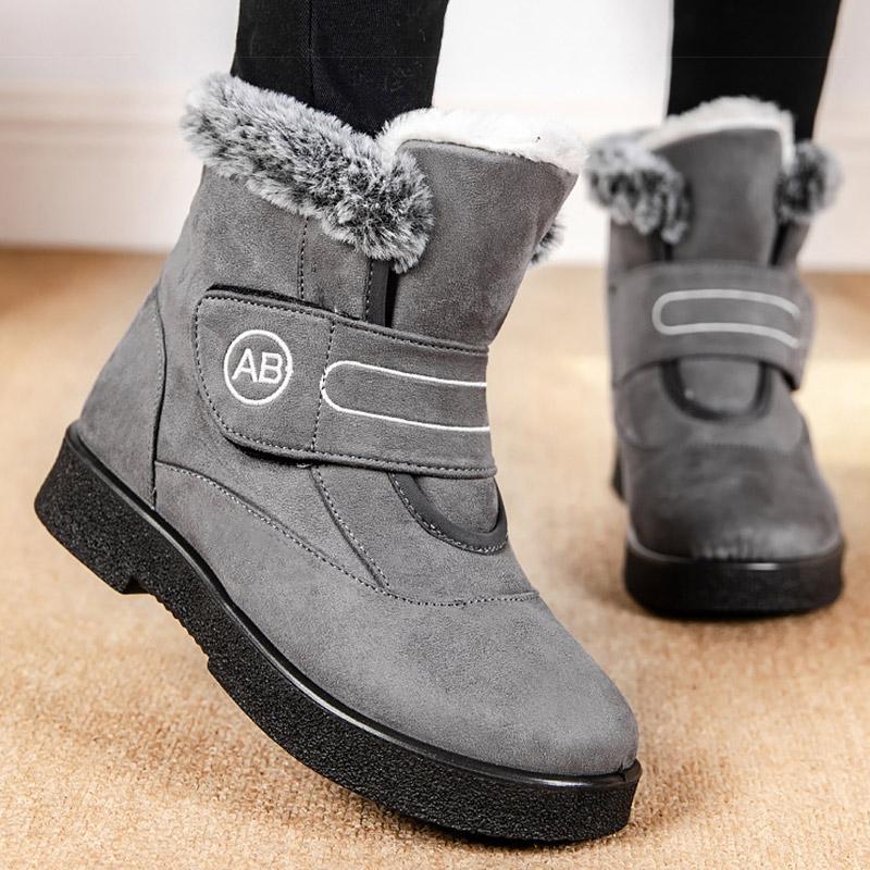 fashion Women Boots Warm Fur Botas Mujer 2024 Winter Shoes For Woman Ankle Boots Winter Low Heels Snow Boots Black Elegant Rubber Shoes