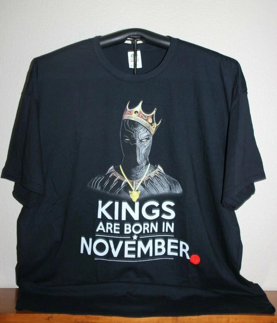 Black Kings Are Born in November T-Shirt 3XL, Black 2XL