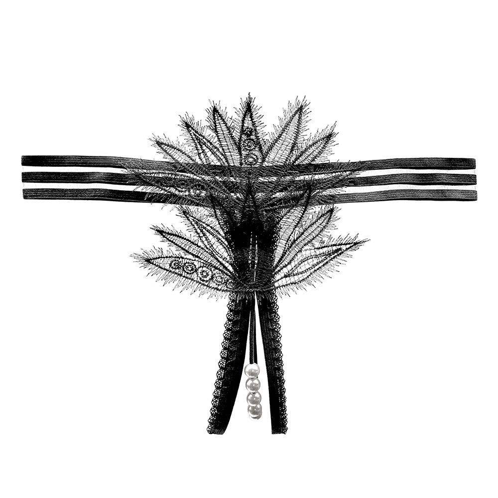 Flirting Eyelashes Lace Panties Can Be Inserted Into Women's Erotic Beaded Massage Bed Teasing Hot Perspective Thong 2290