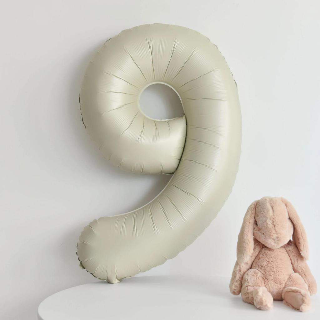 40-Inch Caramel Cream Number Balloons - Aluminum Foil Birthday Party Decoration for Kids and Adults