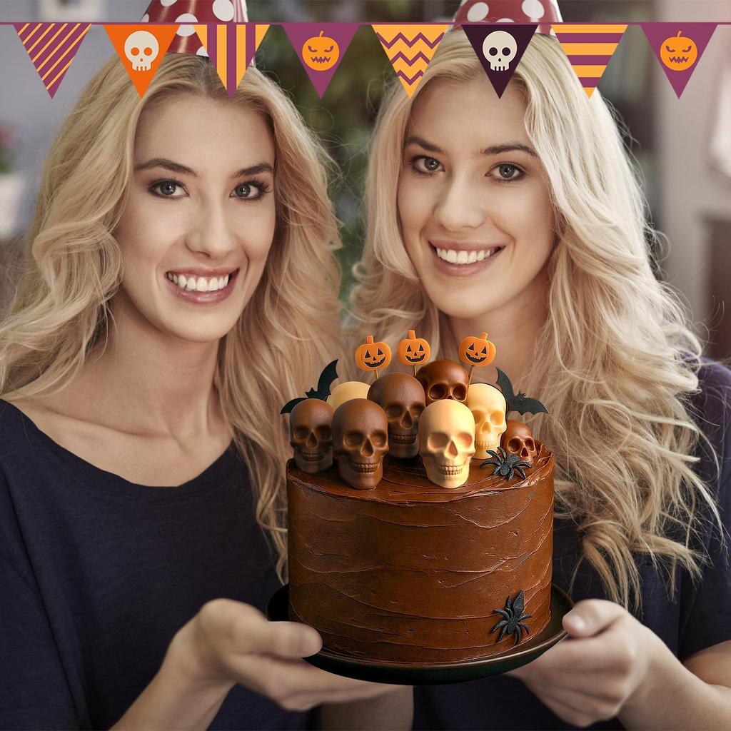 Halloween Molds For Baking Jellies Skeleton Mould 3D Easy Release Reusable Silicone Molds For Candy Chocolate Gummy Halloween