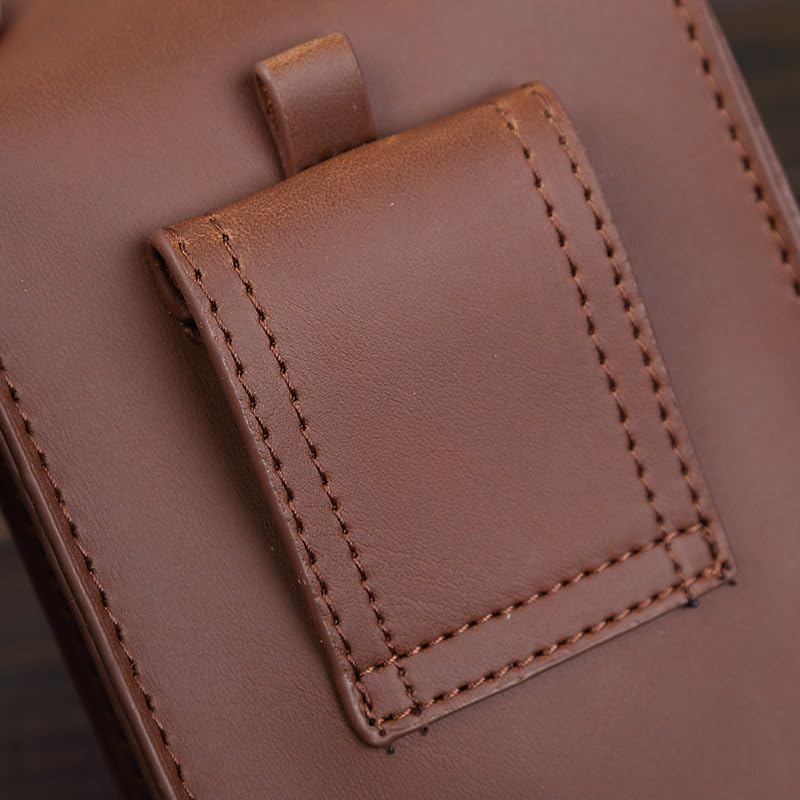 Scissor Scissor Waist Leather and with Belt Loop and Carabiner Hook k-cocochi Bag, Case, Pouch, Suede, Brown,