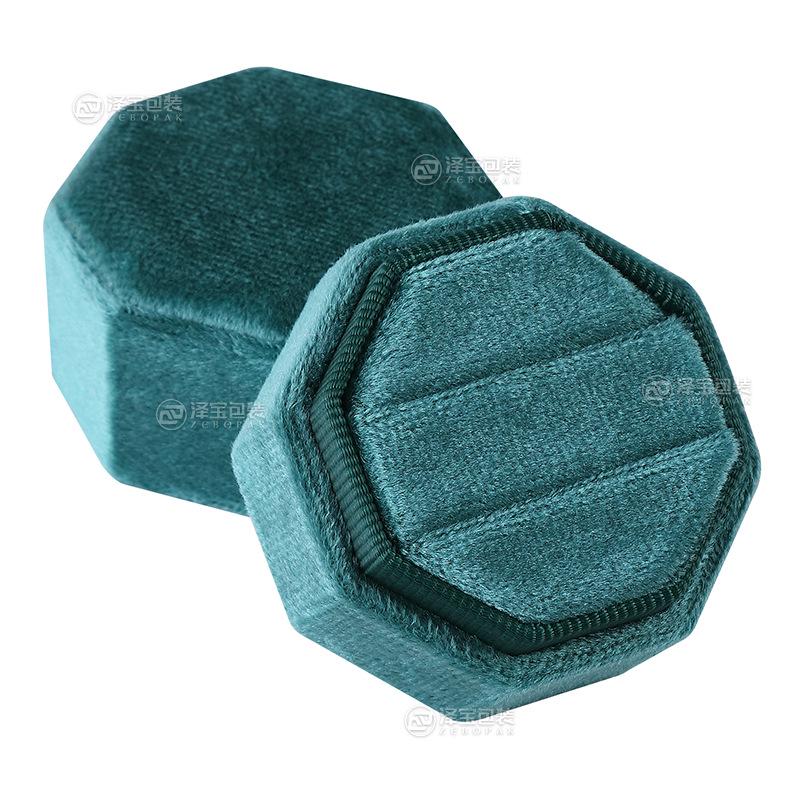 Octagonal Velvet Jewelry Box for Wedding or Proposal Rings