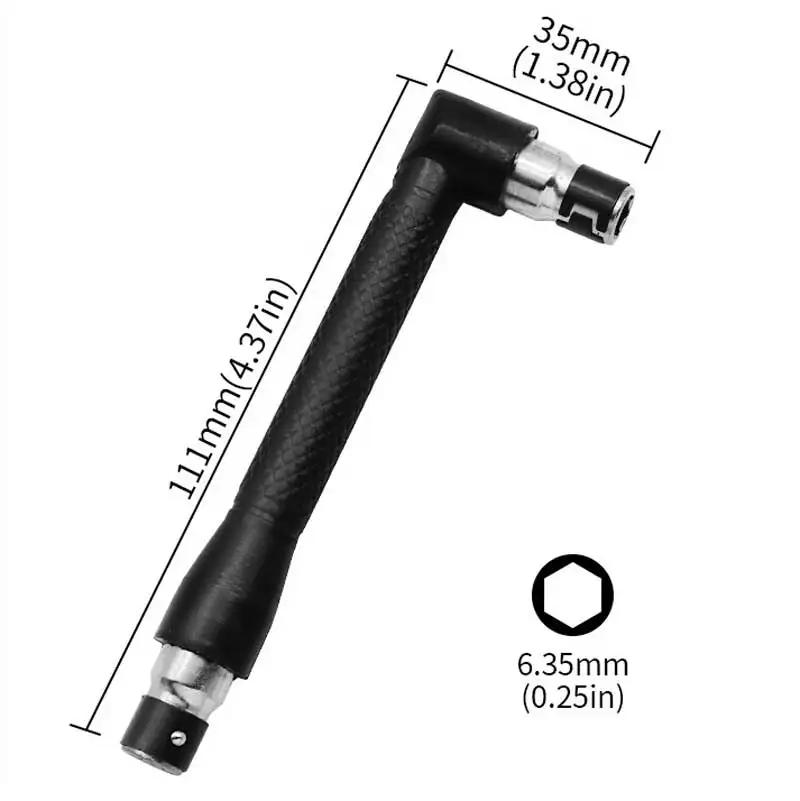 L-förmiger 1/4 Sechskant-Schraubendreherbit 90 Grad Doppelkopfgriff Schwarz 6,35 Schraubenschlüssel 10-teiliges Gelbes Klebeband Schraubendreherbit Werkzeugset