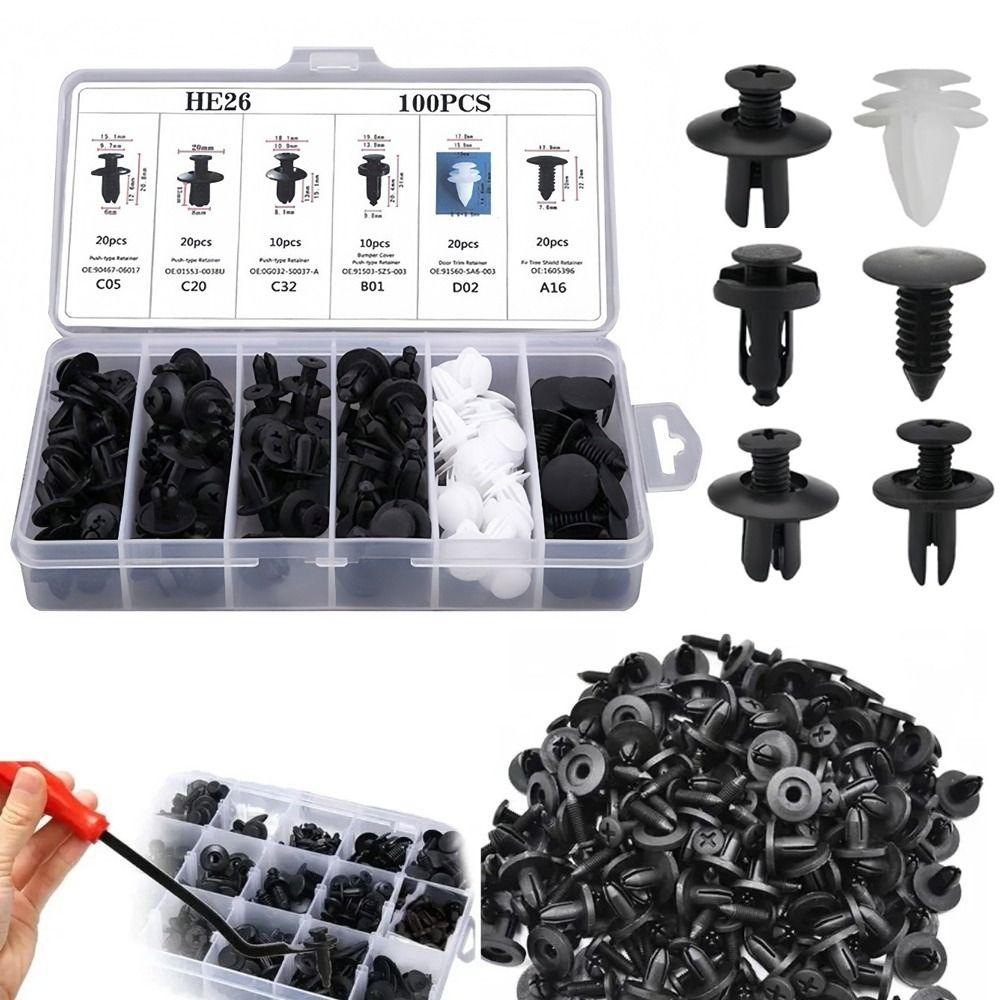 100pcs Universal Car Body Push Retainer Mixed Size Automotive Clips Set Auto Fastener Clip  Car Body