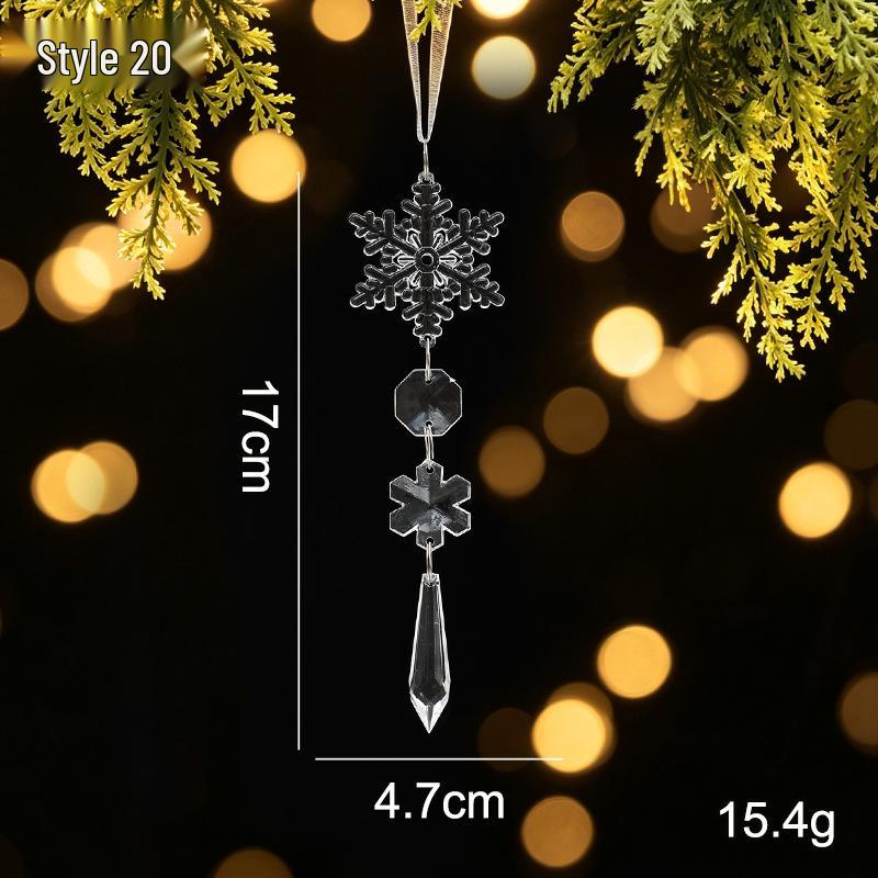 Crystal Clear Acrylic Snowflake and Icicle Christmas Tree Ornaments