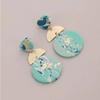 Geometric Beach Earrings Y2K Exaggerate Earrings Women Elegant Acrylic Stud Earrings  Gifts